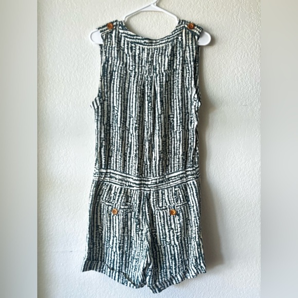 Anthropologie Ett Twa Safari Green Short Romper  Short-all Outfit Sz 4 - Picture 8 of 9